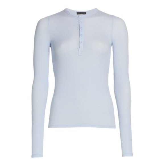 ATM Anthony Thomas Melillo Modal Rib Long Sleeve Henley - Picture 2 of 7